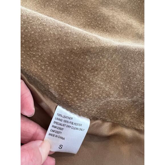 LA Made Revolve suede open front jacket light brown S - Picture 7 of 7